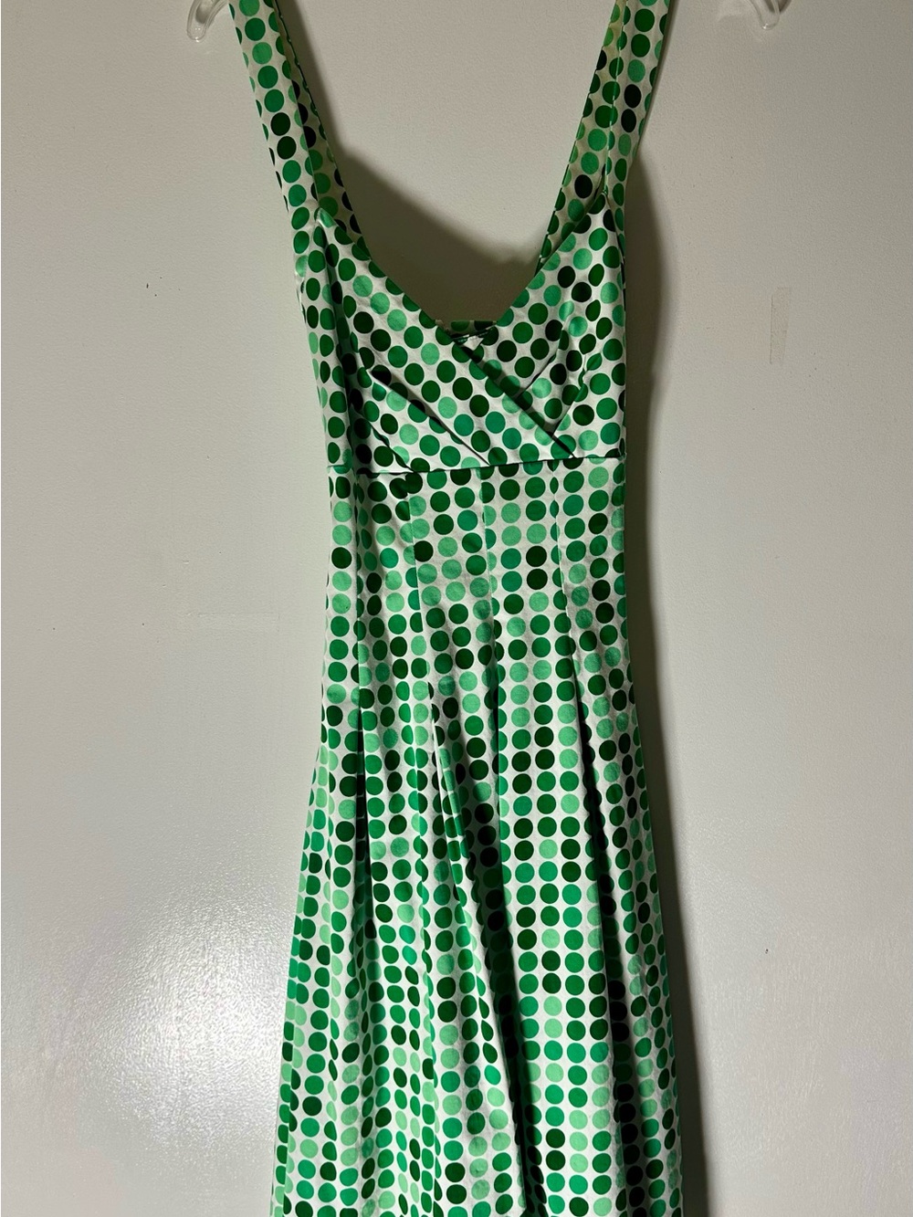 Calvin Klein Green and White Polka Dot Midi Dress